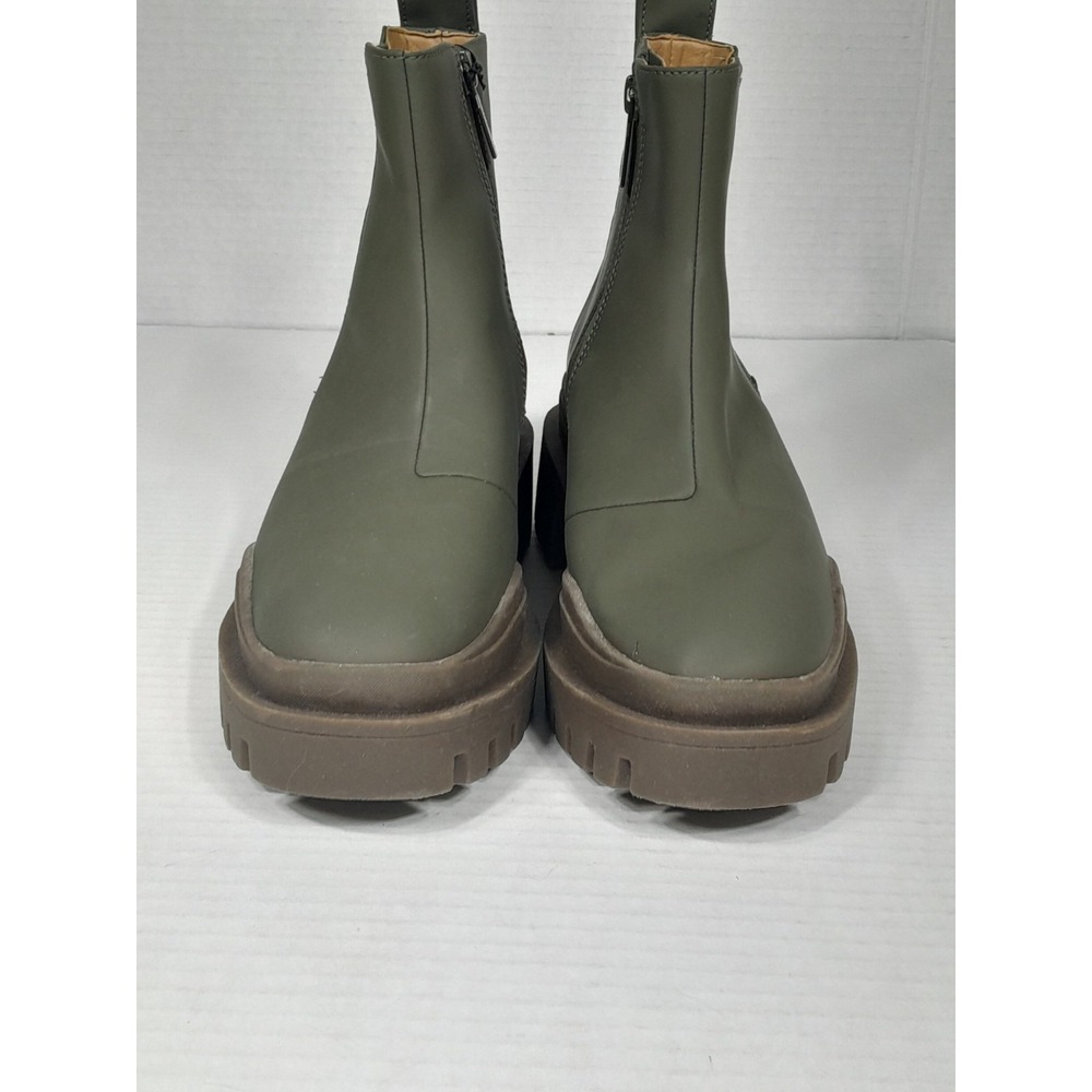Vionic Karsen Lugged Sole Chelsea Boots Waterproof Bootie Shoes Women Sz 5 Green - Picture 6 of 15